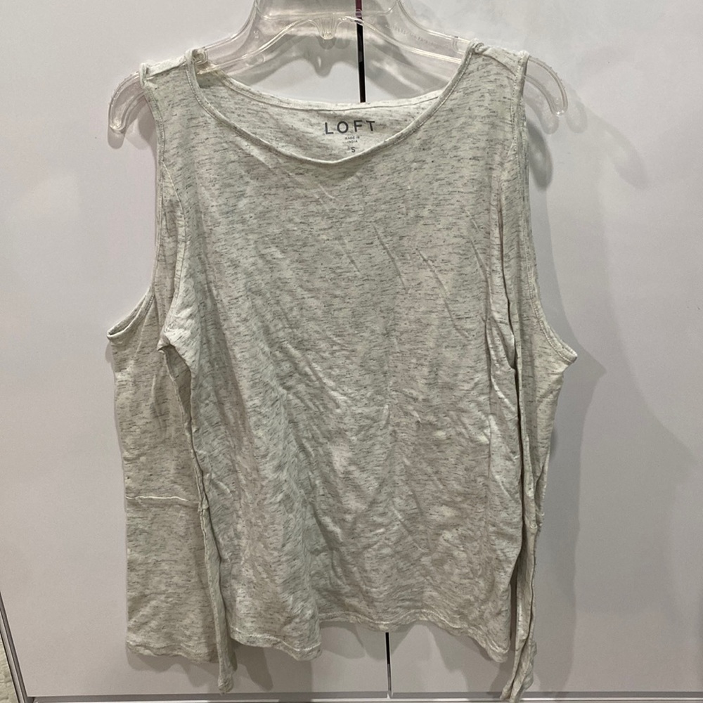 Light grey cold shoulder blouse with long sleeve